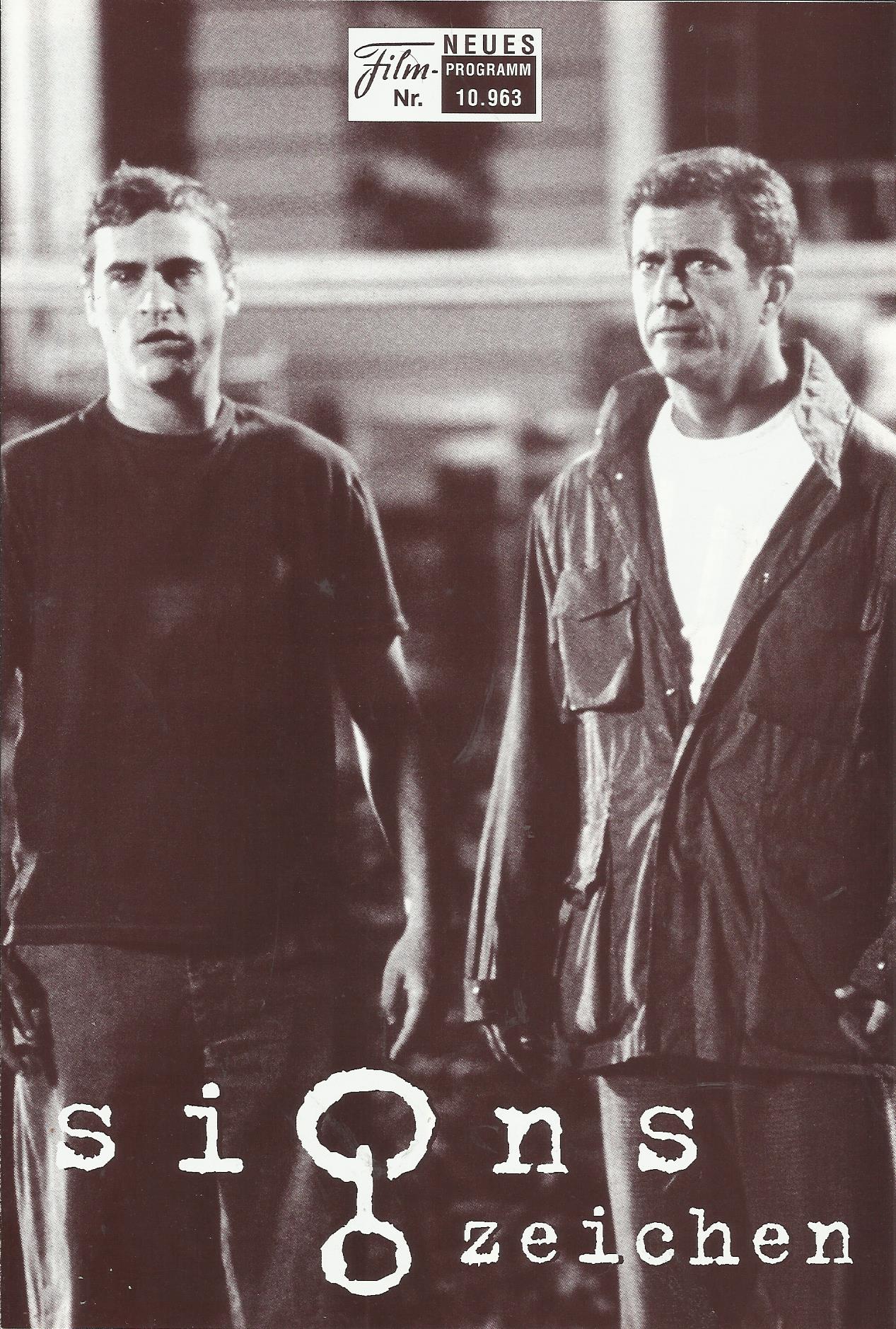 10963: signs zeichen ( M. Night Shyamalan ) Mel Gibson, Joaquin Phoenix, Cherry Jones, Rory Culkin, Abigail Breslin, Patricia Kalember, Ted Sutton, Merritt Wever, Lanny Flaherty, Marion McCory, Michael Showalter