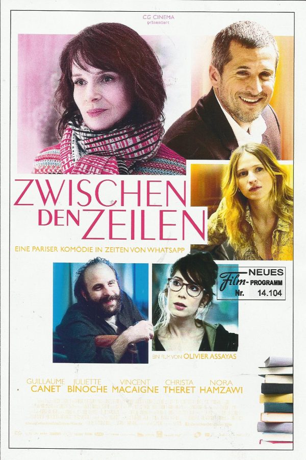 14104: Zwischen den Zeilen ( Olivier Assayas ) Guillaume Canet, Juliette Binoche, Vincent Macaigne, Christa Theret, Nora Hamzawi, Pascal Greggory, Laurent Poitrenaux, Nicolas Bouchaud, Violaine Gillibert, Jean-Luc Spigarelli, Sigrid Bouaziz, Thierry de Pe