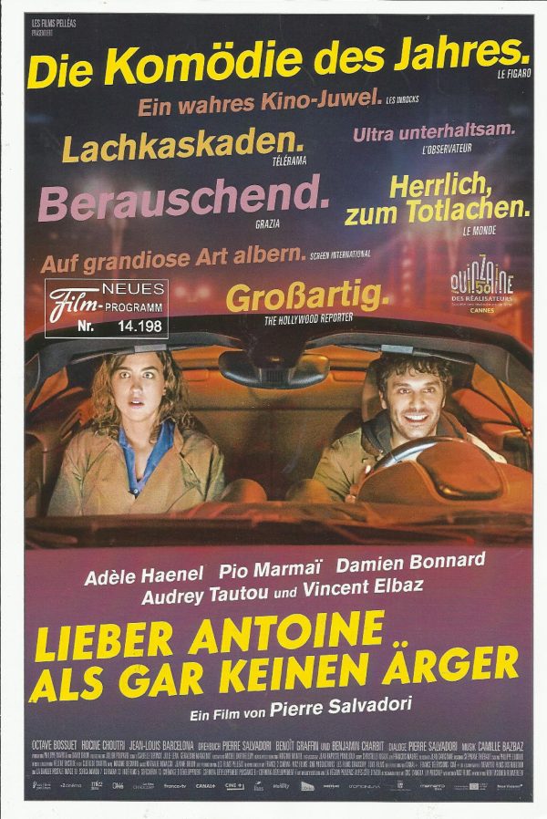 14198: Lieber Antoine als gar keinen Ärger ( Pierre Salvadori ) Adele Haenel, Pio Marmai, Audrey Tautou, Damien Bonnard, Vincent Elbaz, Hocine Choutri, Octave Bossuet, Bruno Chapelle