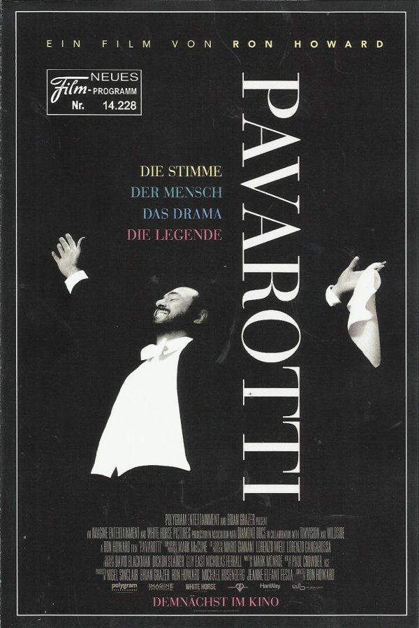 14228: Pavarotti ( Ron Howard ) Luciano Pavarotti, Bono, Jose Carreras, Placido Domingo, Prinzessin Diana, Spike Lee , Stevie Wonder, Nelson Mandela, Sting Nicoletta Mantovani, Lang Lang, Zubin Mehta, Tony Randall, Zucchero, Jon Bon Jovi, Johnny Carson,