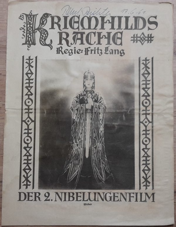 19: Kriemhilds Rache ( Fritz Lang ) Paul Richter ( mit Autogramm ) ( Thea von Harbou ) Gertrud Arnold, Margarete Schön, Theodor Loos, Hans Adalbert Schlettow, Rudolf Klein Rogge, Rudolf Rittner, Fritz Alberti, Hans Carl Müller,
