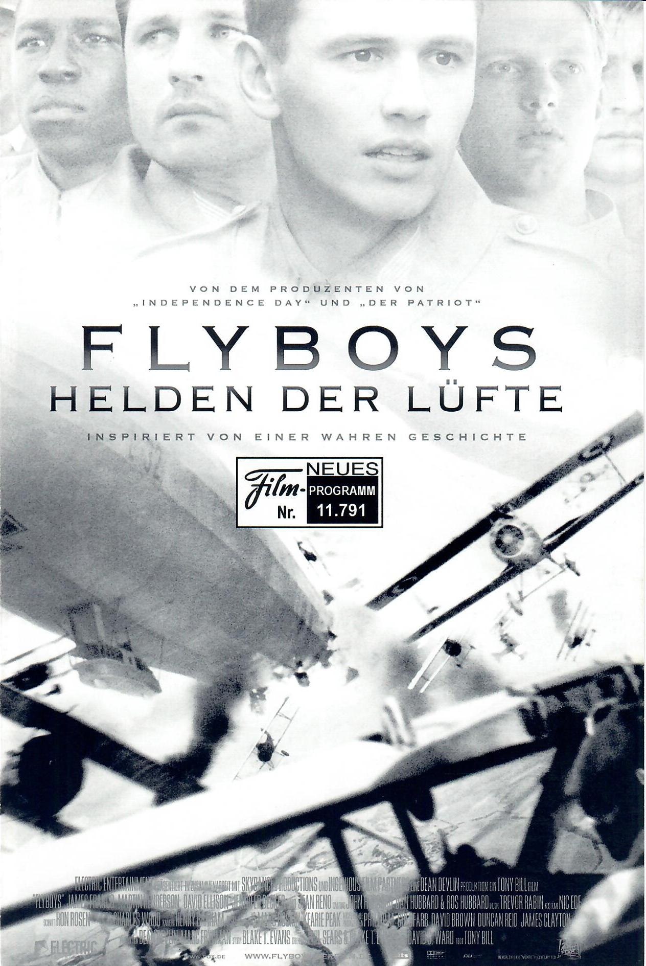 11791: Flyboys Helden der Lüfte ( Tony Scott ) James Franco, Scott Hazell, Mac McDonald, Philip Winchester, Todd Boyce, Michael Jibson, Karen Ford, Ruth Bradley, Jean Reno, Abdul Salis, Tim Pigott Smith,