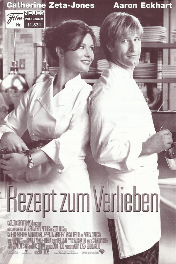 11831: Rezept zum Verlieben ( Scott Hicks ) Catherine Zeta-Jones, Aaron Eckhart, Abigail Breslin, Patricia Clarkson, Jenny Wade, Bob Balaban, Brian F. O´Byrne, Lily Rabe, Eric Silver, Arija Bareikis, John McMartin, Celia Weston, Zoe Kravitz, Matthew Rauch