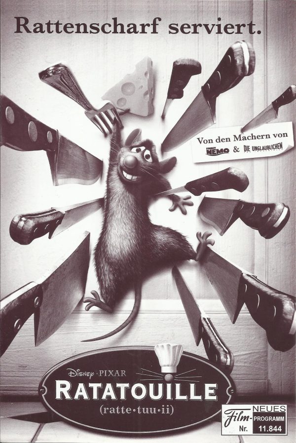 11844: Ratatouille ( Brad Bird ) Axel Malzacher, Stefan Günther, Gudo Hoegel, Donald Arthur, Elisabeth von Koch, Manuel Straube, Jürgen Thormann, Harald Dietl, Tim Malzer, Wahid Mannes, Claus Brockmeyer, Hartmut Neugebauer, Ulrich Frank, Gerhard Jilka