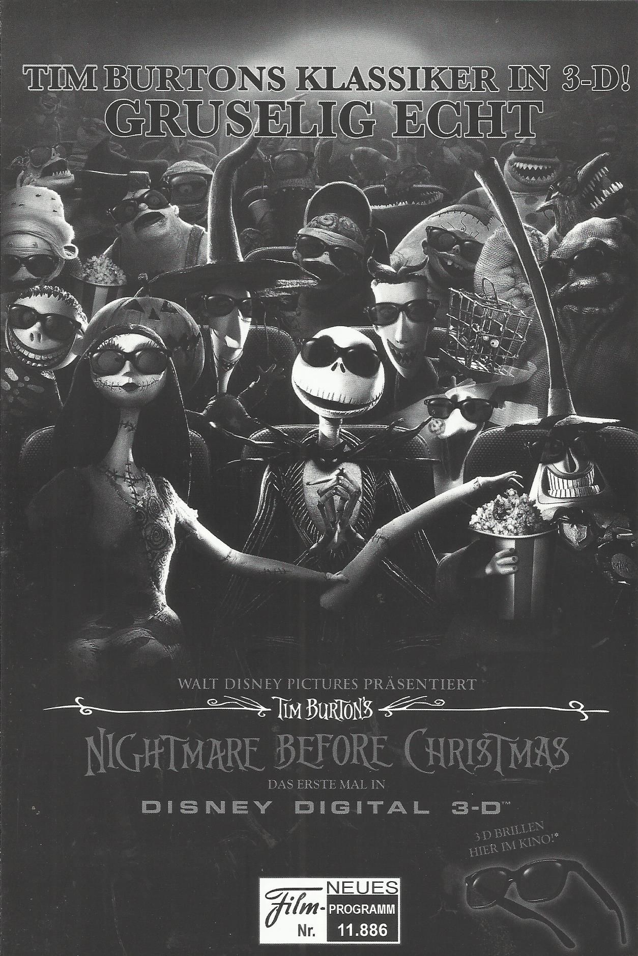 11886: Nightmare before Christmas ( Tim Burton Walt Disney ) Chris Sarandon, Catherine O´Hara, William Hickey, Glenn Shadix, Paul Reubens, Ken Page, Edward Ivory, Susan McBride, Debi Durst, Greg Proops