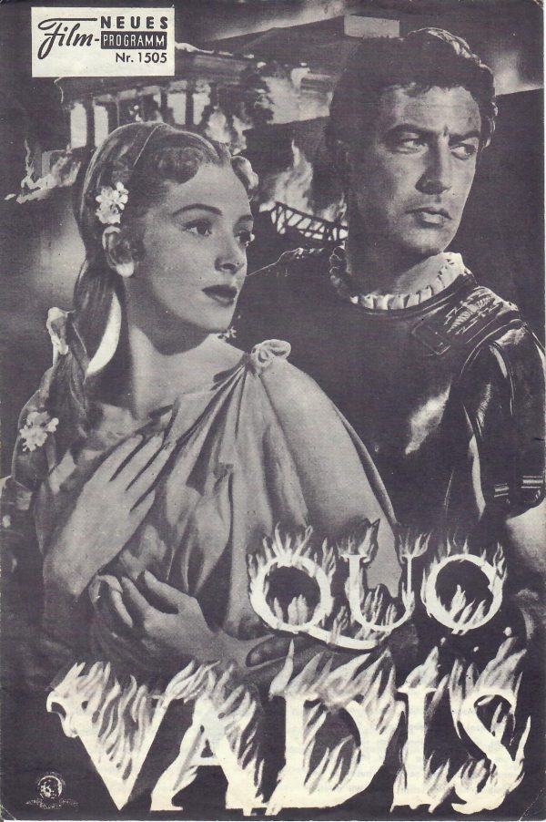 1505: Quo Vadis (Mervyn LeRoy) ( 2. Auflage 1969 ) Robert Taylor, Deborah Kerr, Leo Genn, Peter Ustinov, Patricia Laffan, Finiay Currie, Abraham Sofaer, Marina Berti, Buddy Baer, Felix Aylmer, Nora Swinburne, Ralph Truman, Norman Wooland, Peter Miles, G