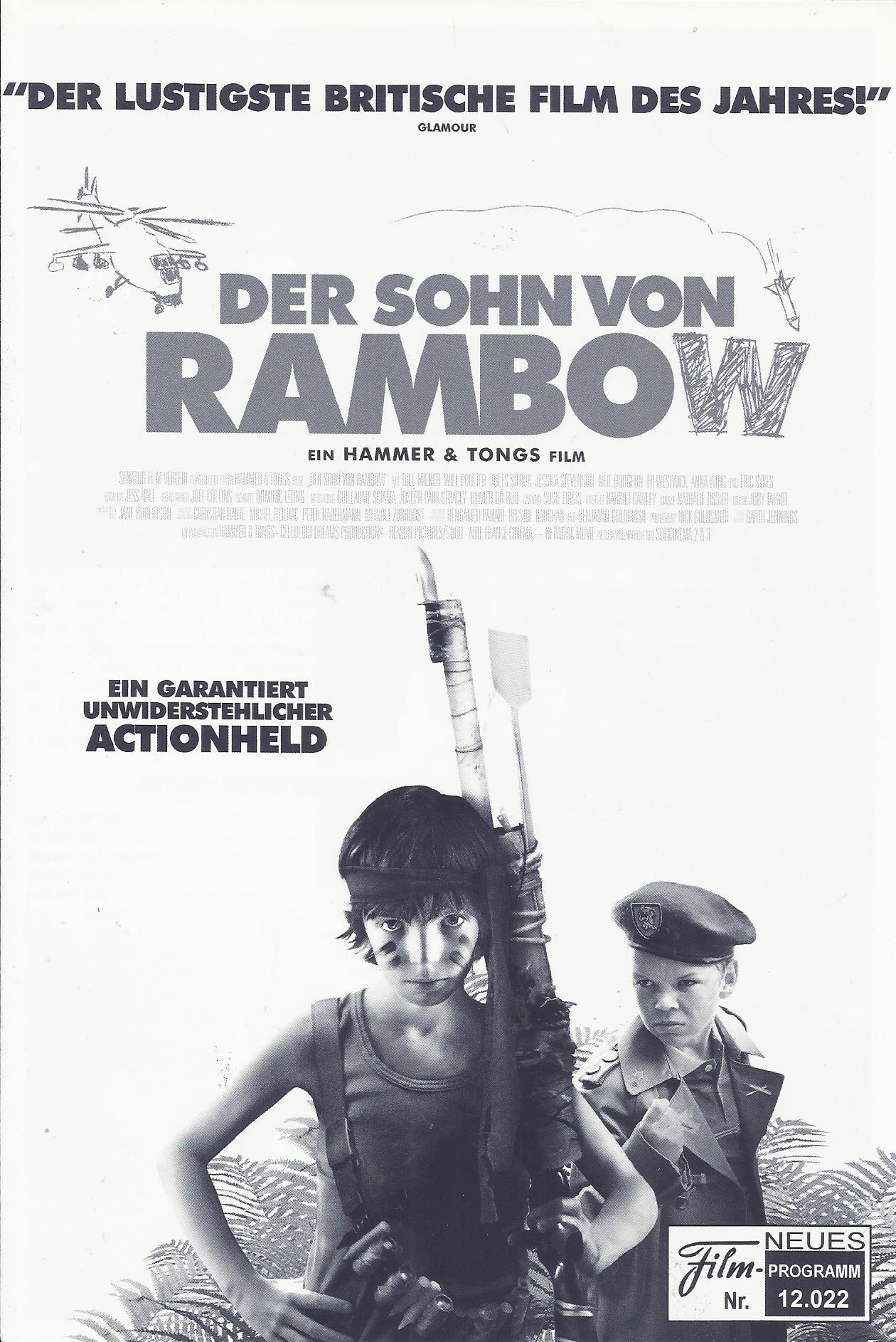 12022: Der Sohn von Rambow ( Garth Jennings ) Neil Dudgeon, Bill Milner, Jessica Stevenson, Anna Wing, Tallulah Evans, Emilie Chesnais, Paul Ritter, Finola McMahon, Rachel Mureatroyd, Taylor Richardson, Peter Robinson, Charlie Thrift, Jules Sitruk, Sam Ku