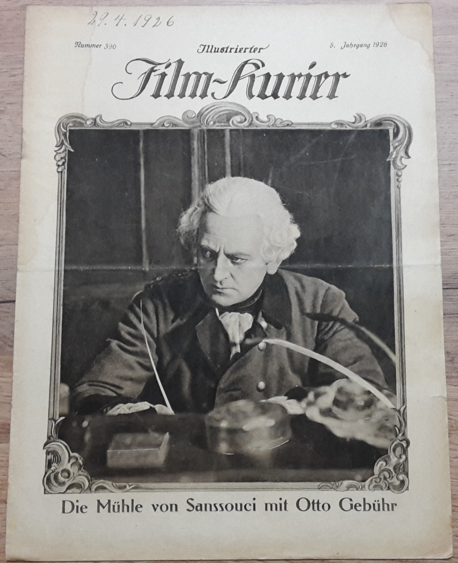 390: Die Mühle von Sanssouci ( Friedrich Zelnik ) Otto Gebühr, Jacob Tiedtke, Hanni Weisse, Georg Alexander, Olga Tschechowa, Wilhelm Dieterle, Fritz Kampers, Leopold von Ledebour,