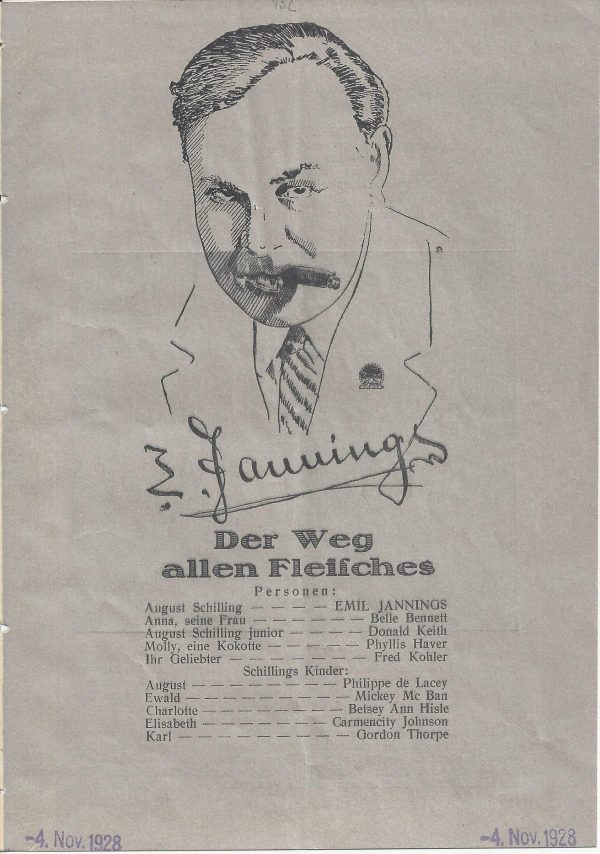 Kivur: Der Weg allen Fleisches, Emil Jannings, Belle Benneth, Phillis Haver, Donald Keith, Philippe de Lacey,