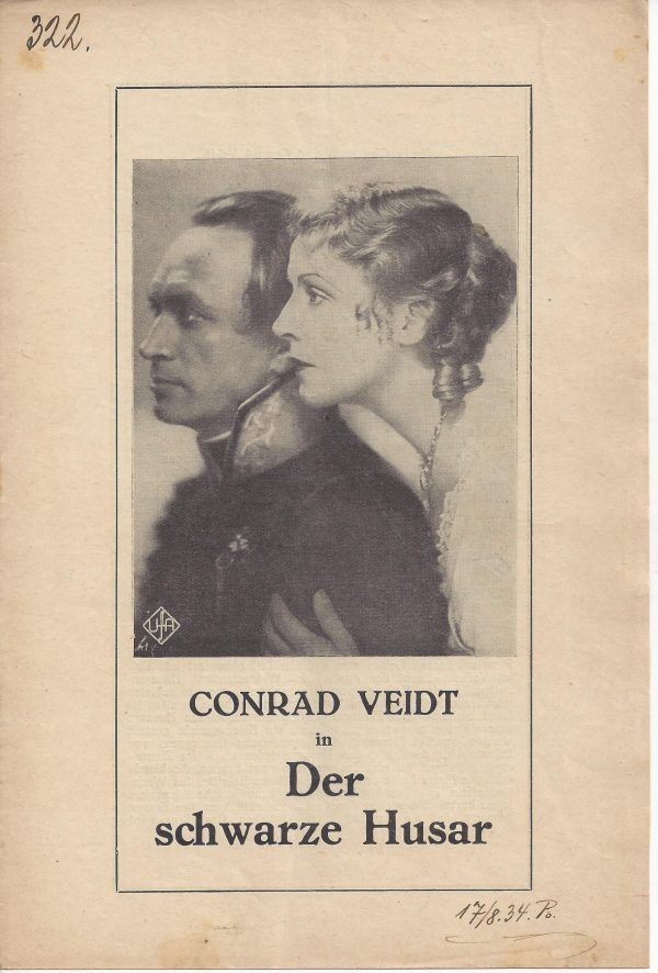 Zwischendruck: Der schwarze Husar ( Leo Lenz ) Conrad Veidt, Mady Christians, Wolf Albach Retty, Ursula Grabley, Otto Wallburg,