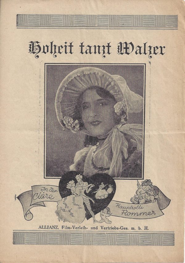 Kivur: Hoheit tanzt Walzer ( Das Lercherl von Hernals ) Claire Rommer, Walter Rilla, Madga Karmen, Eugen Neufeld, Pauline Schweighofer, Lillian Gray, Albert Paulig, Julius von Szöreghy,