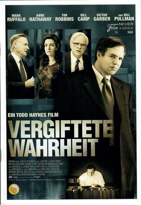 568: Vergiftete Wahrheit ( Dark Waters ) ( Todd Haynes ) Mark Ruffalo, Anne Hathaway, Tim Robbins, Bill Pullman, Bill Camp, Victor Garber, Mare Winningham, William Jackson Harper,