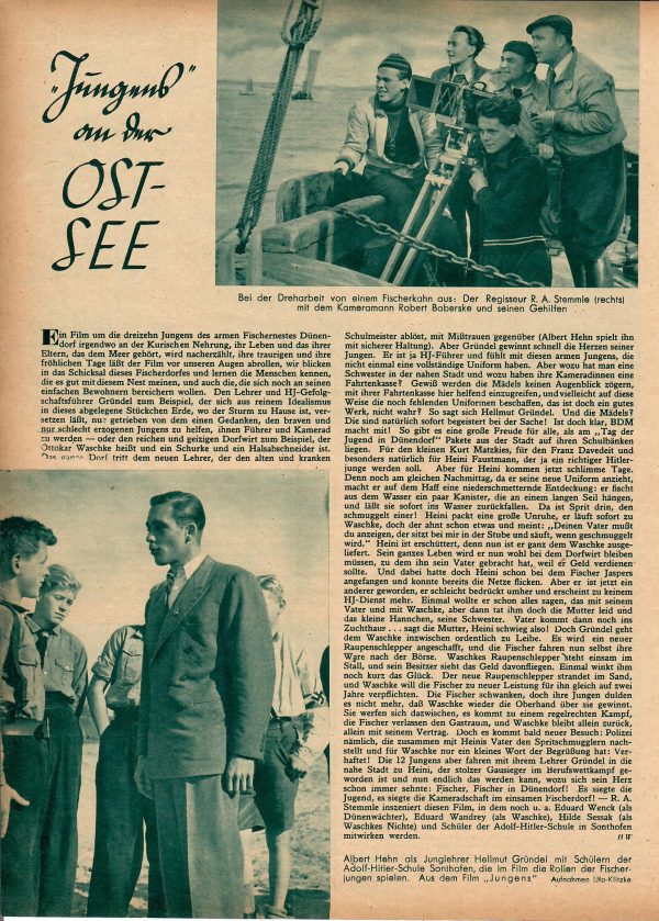 Jungens an der Ostsee ( 13 Jungens HJ Hitler Jugend ) R.A. Stemmle, ( Film Jungens )