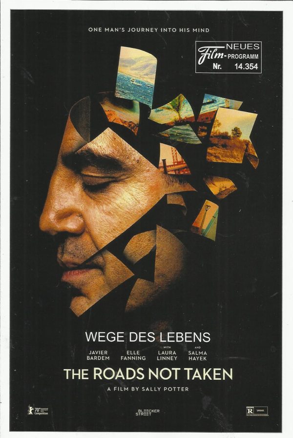 14354: Wege des Lebens - The roads not taken ( Sally Potter ) Javier Bardem, Elle Fanning, Branka Katic, Salma Hayek, Dimitri Andreas, Katie Mullova-Brind, Milena Tscharntke, Debora Weston, Aaron Joshua, Sabina Cameron, Griffin Stevens, Laura Linney, Cath