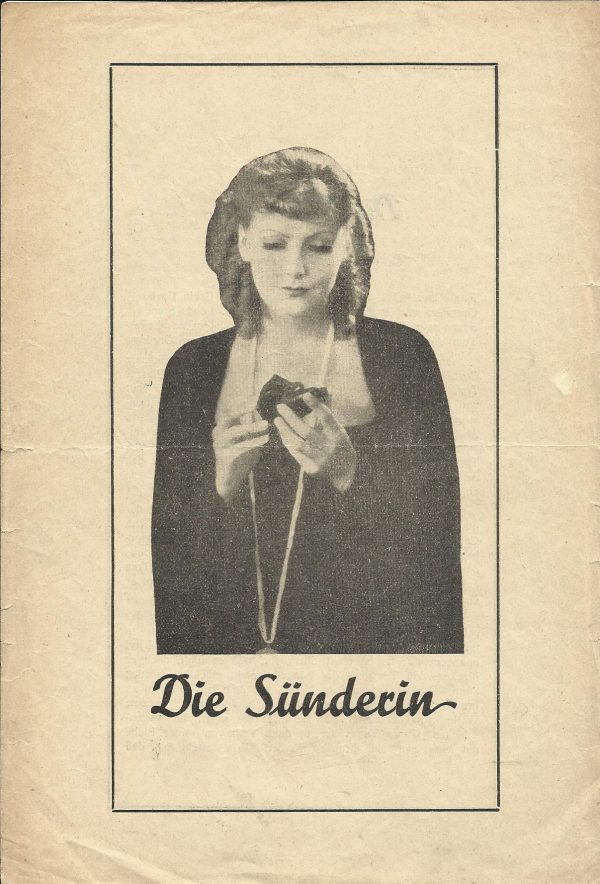 Zwischendruck: Die Sünderin ( Clarence Brown ) Greta Garbo, Lewis Stone, Florence Lake, Gavon Gordon,