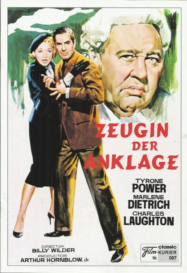 087: Zeugin der Anklage ( Billy Wilder ) Tyrone Power, Mariene Dietrich, Charles Laughton, Elsa Lanchester, John Williams, Henry Daniell, Ian Wolfe, Torin Thatcher, Una O´Connor, Philip Tonge, Francis Compton, Norma Varden, Rute Lee, Franklyn Farnum, Hans