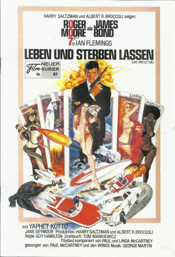 87: Leben und Sterben lassen ( James Bond 007 ) ( 2. Auflage ) Roger Moore, Yaphet Kotto, Jane Seymour, Clifton James, Julius Harris, Geoffrey Holder, David Hedison, Gloria Hendry, Bernard Lee, Lois Maxwell, Tommy Lane, Earl Jolly Brown, Roy Stewart, Lon