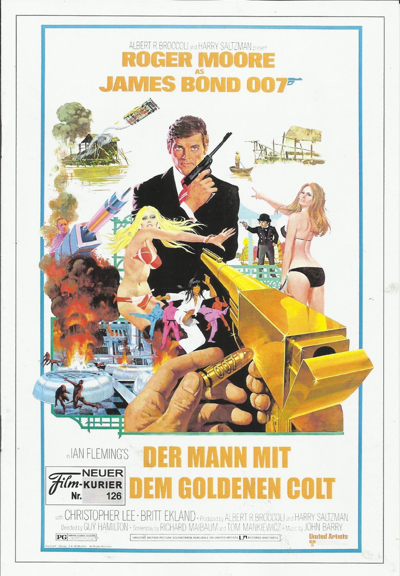 126: Der Mann mit dem goldenen Colt ( James Bond 007 ) ( 2. Auflage ) Roger Moore, Christopher Lee, BrittEkland, Maud Adams, Hervé Villechaize, Clifton James, Richard Loo, Oh Soon-Tek, Marc Lawrence, Bernard Lee, Lois Maxwell, Marne Maitland, Desmond Lle