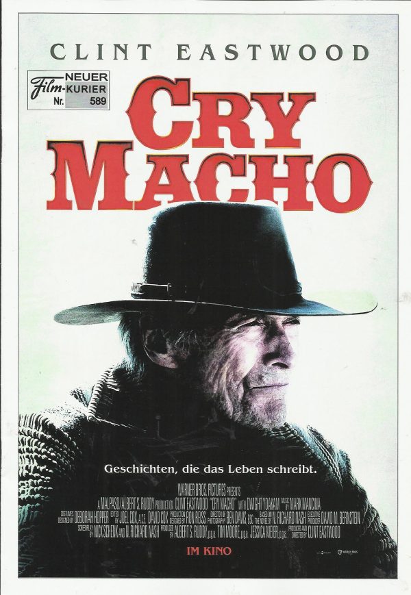 589: Cry Macho ( Clint Eastwood ) Dwight Yoakam, Horacio Garcia Rojas, Ivan Hernandez, Fernanda Urrejola, Lincoln A. Castellanos, Eduardo Minett, Natalia Traven, Marco Rodriguez, Jorge-Luis Pallo, Ana Rey, Rocko Reyes, Paul Licoln Alayo