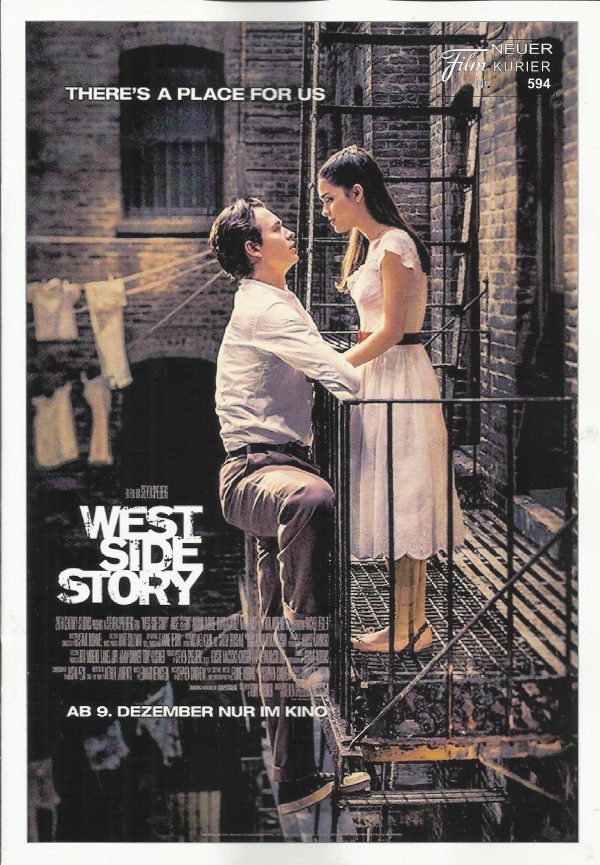 594: West Side Story ( Steven Spielberg ) Ansel Elgort, Rachel Zegler, Ariana DeBose, David Alvarez, Rita Moreno, Brian d´Arcy James, Corey Stoll, Mike Faist, Josh Andrés Rivera, Iris Menas, David Aviles Morales, Sebastian Serra, Ricardo Zayas, Carlos E.