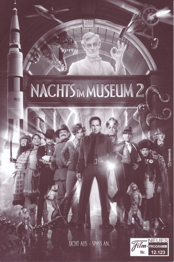 12123: Nachts im Museum 2 ( Shawn Levy ) Amy Adams, ben Stiller, Robin Williams, Jonah Hill, Owen Wilson, Bill Hader, Thomas Lennon, Hank Azaria, Dick van Dyke, Christopher Guest, Steve Coogan, Mickey Rooney, Patrick Gallagher, Alain Chabat