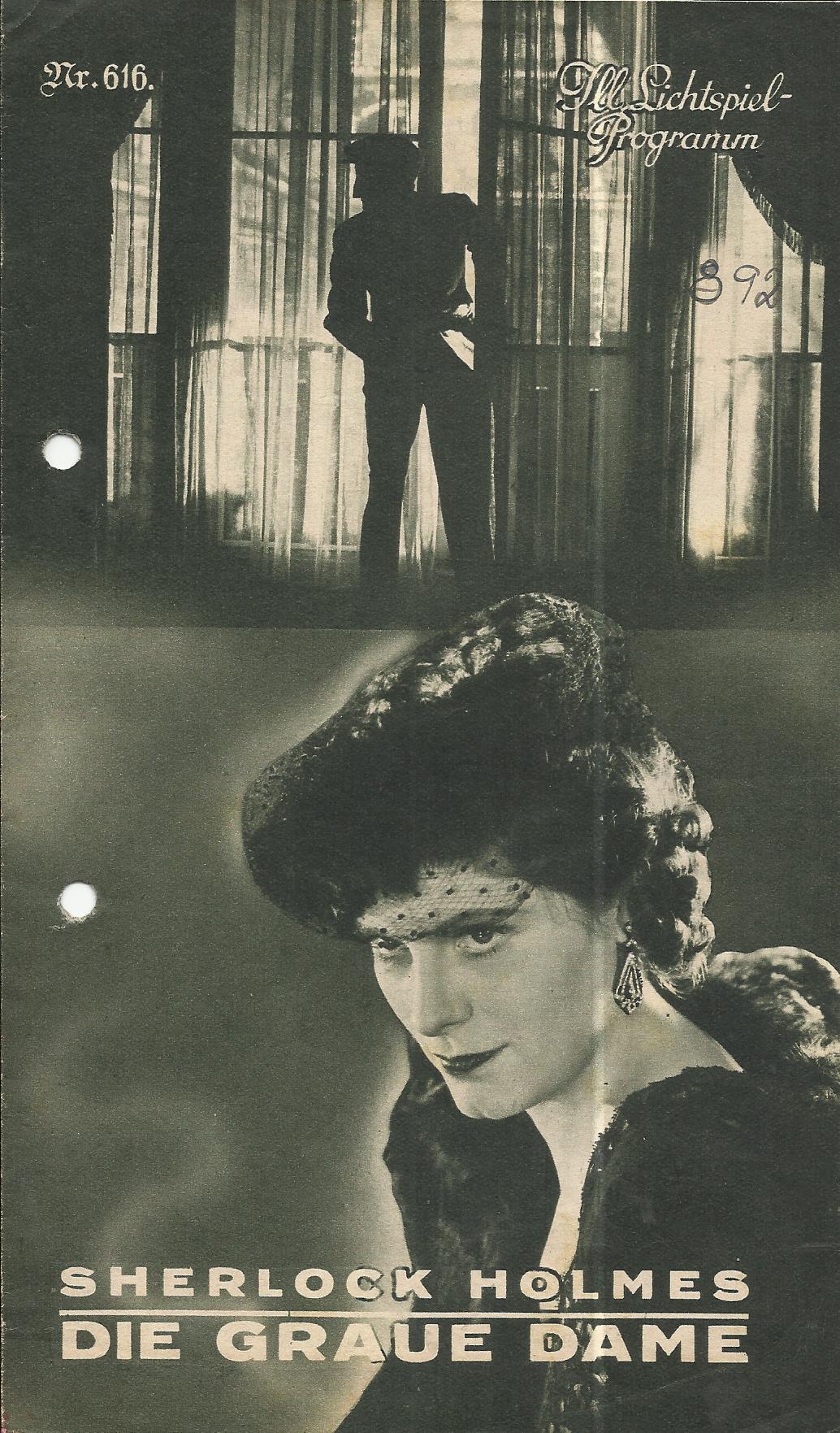 616: Sherlock Holmes - Die graue Dame ( Erich Engels ) Hermann Speelmans, Trude Marlen, Elisabeth Wendt, Edwin Jürgensen, Theo Shall, Werner Finck,