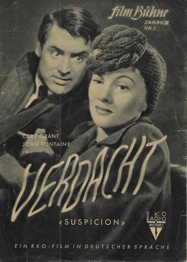 01: Verdacht ( Suspicion ) (Alfred Hitchcock ) Cary Grant, Joan Fontaine Sir Ceric Hardwicke, Nigel Bruce, Dame May Whitty, Heather Angel,