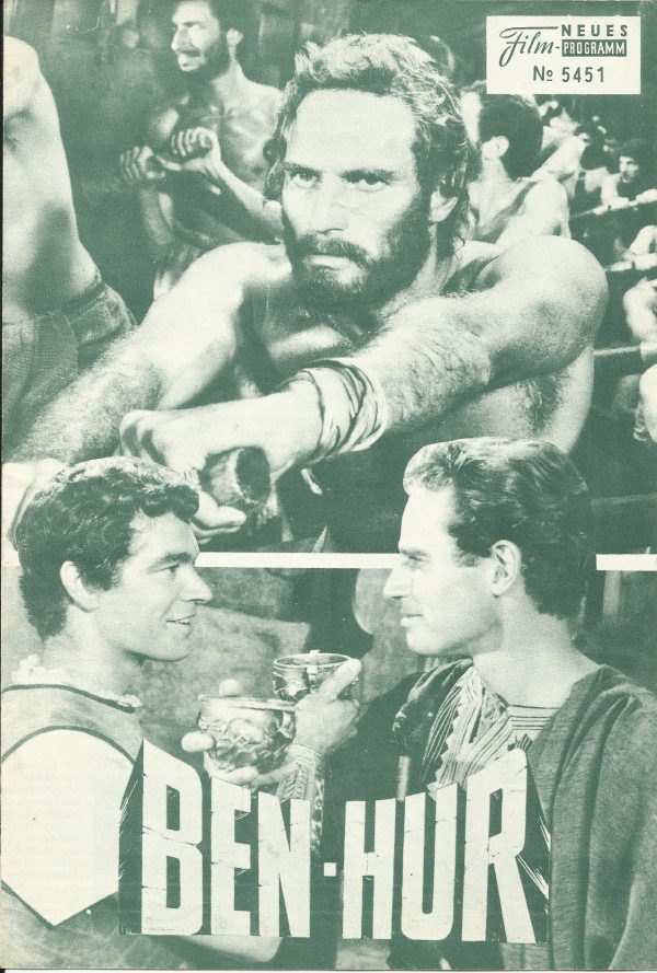 5451: Ben Hur ( William Wyler ) ( 1. Auflage grün ) Charlton Heston, Jack Hawkins, Stephen Boyd, Haya Harareet, Hugh Griffith, Martha Scott, Sam Jaffe, Adi Berber,