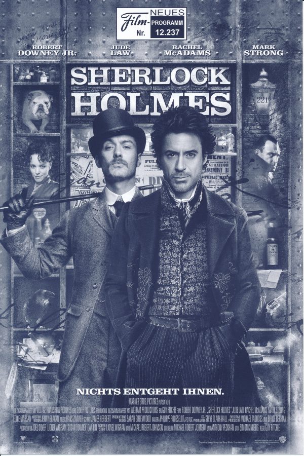 12237: Sherlock Holmer ( Guy Ritchie ) Robert Downey Jr., Jude Law, Rachel McAdams, Mark Strong, Eddie Marsan, Robert Maillet, Geraldine James, Kelly Reilly, William Houston, Hans Matheson, James Fox, David Garrick