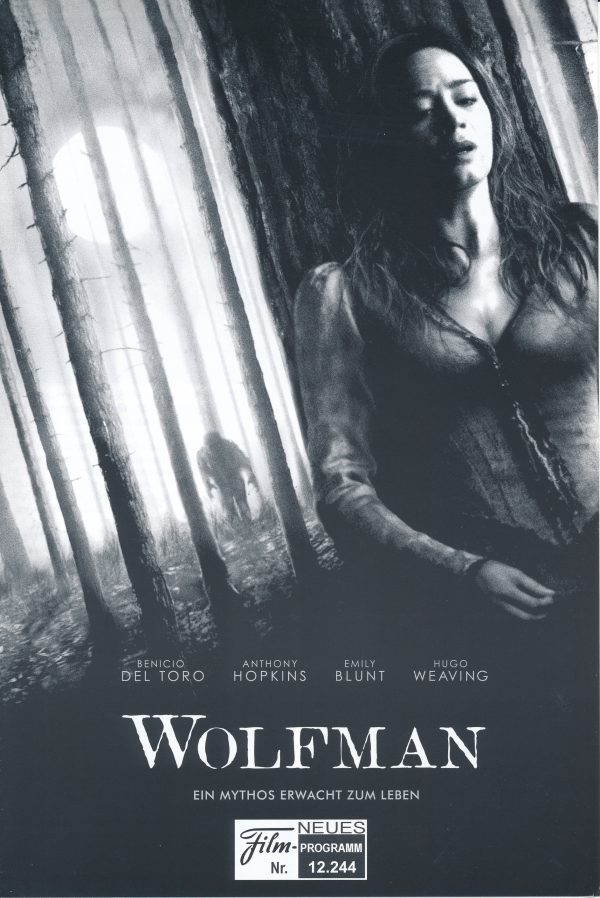 12244: Wolfman ( Joe Johnston ) Emily Blunt, Hugo Weaving, Benicio Del Toro, Anthony Hopkins, Geraldine Chaplin, Kiran Shah, Elizabeth Croft, Art Malik, Brnko Tomovic, Sam Hazeldine, David Sterne