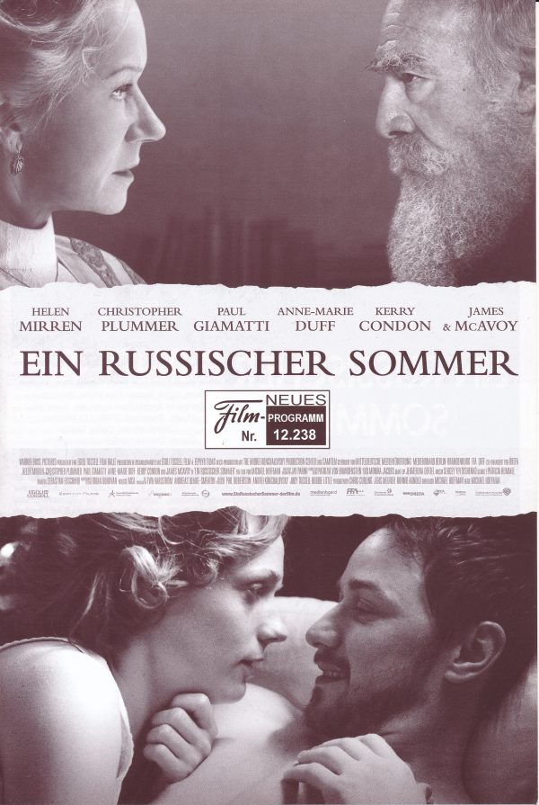 12238: Ein russischer Sommer ( Michael Hoffman ) Helen Mirren, Christopher Plummer, James McAvoy, Paul Giamatti, Anne Marie Duff, Kerry Condon, John Sessions, Patrick Kennedy, Thomas Spencer, Lars Jörman, Christian Gaul,