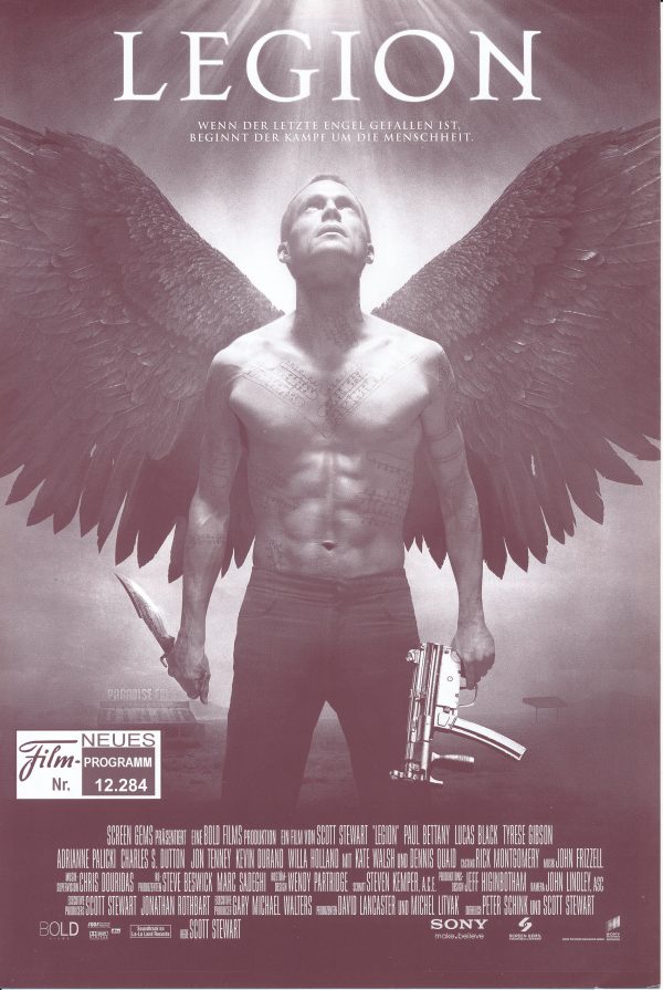 12284: Legion ( Scott Stewart ) Kevin Durand, Paul Bettamy, Dennis Quaid, Kate Walsh, Adrianne Palicki, Doug Jones, Lucas Black, Willa Holland, Tyrese Gibson, Charles S. Dutton, Jon Tenney, Jeannette Miller, Cameron Harlow