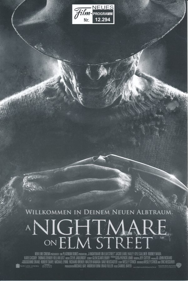 12294: A Nightmare on Elm Street ( Samuel Bayer ) Jackie Earle Haley, Kyle Gallner, Rooney Mara, Katie Cassidy, Thomas Dekker, Kellan Lutz, Clancy Brown, Connie Britton, Lia Mortensen, Kurt Naebig, Kyra Krumins, Julianne Damm, Chritian Stolte