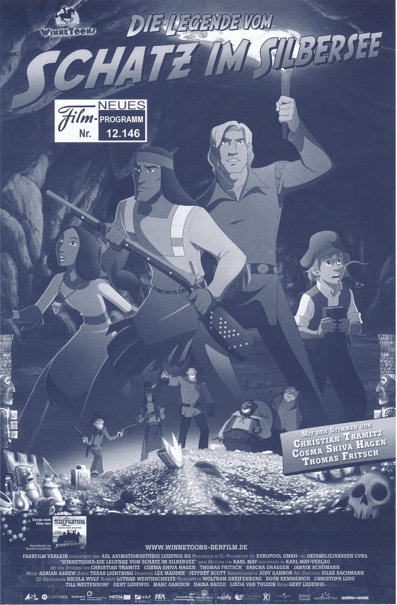 12146: Die Legende vom Schatz im Silbersee ( Karl May ) Christian Tramitz, Cosma Shiva Hagen, Thomas Fritsch, Sascha Draeger, Jannik Schümann, Eckart Dux, Jörg Gillner, Michael A. Grimm, Ursula Sieg, Henry König, Jan David Rönfeldt
