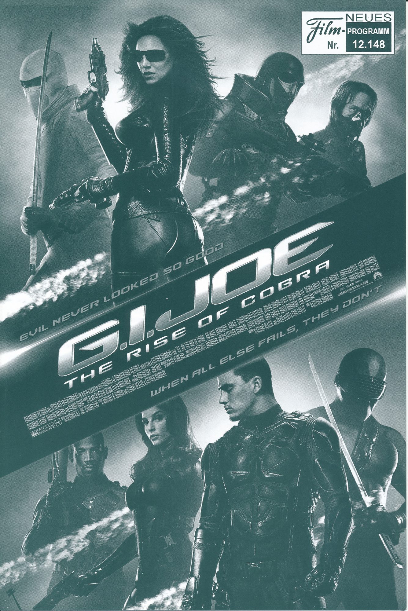12148: G. I. Joe - Geheimauftrag Cobra ( Stephen Sommers ) Dennis Quaid, Channing Tatum, Marlon Wayans, Sienna Miller, Joseph Gordon-Levitt, Said Taghmaoui, Christopher Eccleston, Adewale Akinnuoye-Agbaje, Rachel Nichols, Karolina Kurkova, Ray Park, Byung