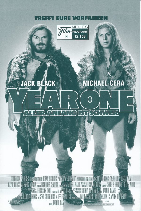 12158: Year One - Aller Anfang ist schwer ( Harold Ramis ) Jack Black, Michael Cera, Oliver Platt, David Cross, Hank Azaria, Christopher Mintz-Plasse, Vinnie Jones, June Raphael, Juno Temple, Olivia Wilde, Paul Rudd, Xander Berkeley, Gia Carides, Harold R