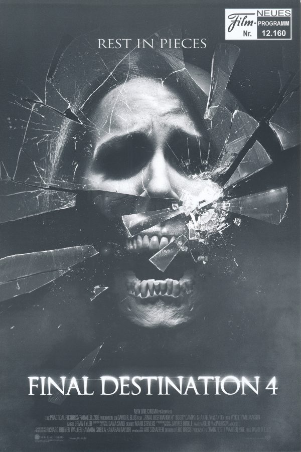 12160: Final Destination 4 ( David R. Ellis ) Bobby Campo, Shantel Vansanten, Nick Zano, Haley Webb, Mykelti Williamson, Krista Allen, Andrew Fiscella, Justin Welborn, Stephanie Honoré, Lara Grice, Jackson Walker, Jessica Ritchie, Phil Austin, Tina Parker