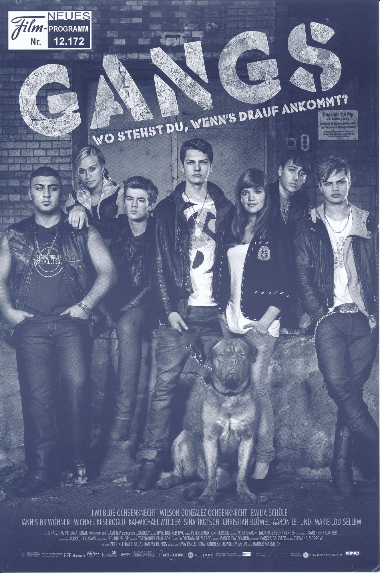 12172: Gangs ( Rainer Matsutani ) Jimi Blue Ochsenknecht, Emilia Schüle, Wilson Gonzalez Ochsenknecht, Michael Keseroglu, Kai Michael Müller, Jannis Niewöhner, Sina Tkotsch, Aaron Le, Christian Blümel, Marie-Lou Sellem, Jaymes Butler, Johannes Hitzblech,