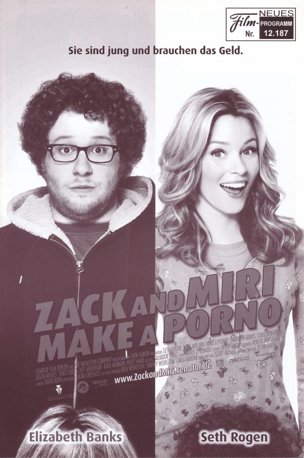 12187: Zach and Miri make a porno ( Kevin Smith ) Seth Rogen, Elizabeth Banks, Traci Lords, Jason Mewes, Ricky Mabe, Craig Robinson, Katie Morgan, Jeff Anderson, Gerry Bednob, Jennifer Schwalbach Smith, Brandon Routh, Anne Wade, Tom Savini