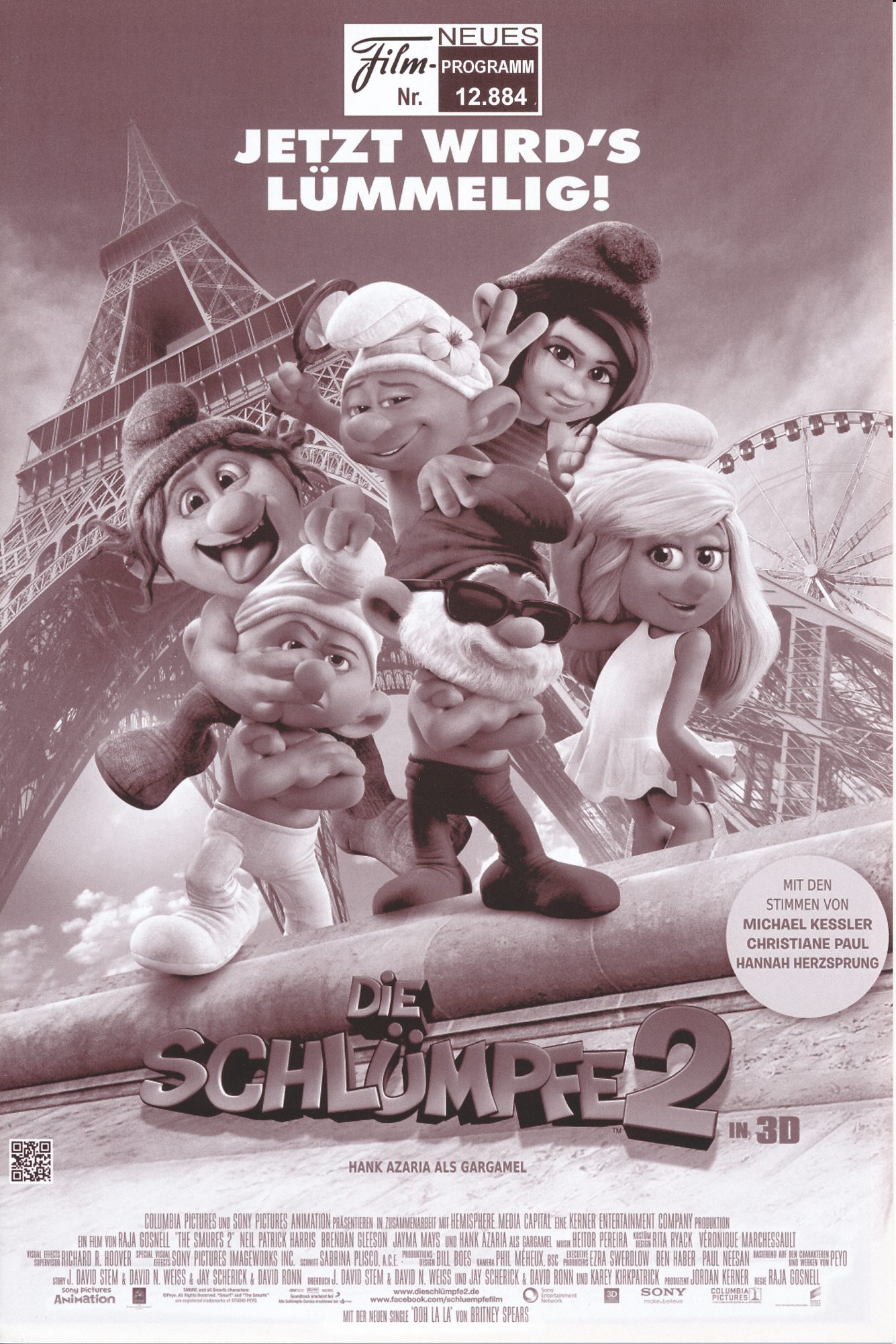 12884: Die Schlümpfe 2 ( Raja Gosnell ) Hank Azaria, Neil Patrick Harris, Jayma Mays, Jacob Tremblay, Brendan Gleeson, Nancy O´Dell