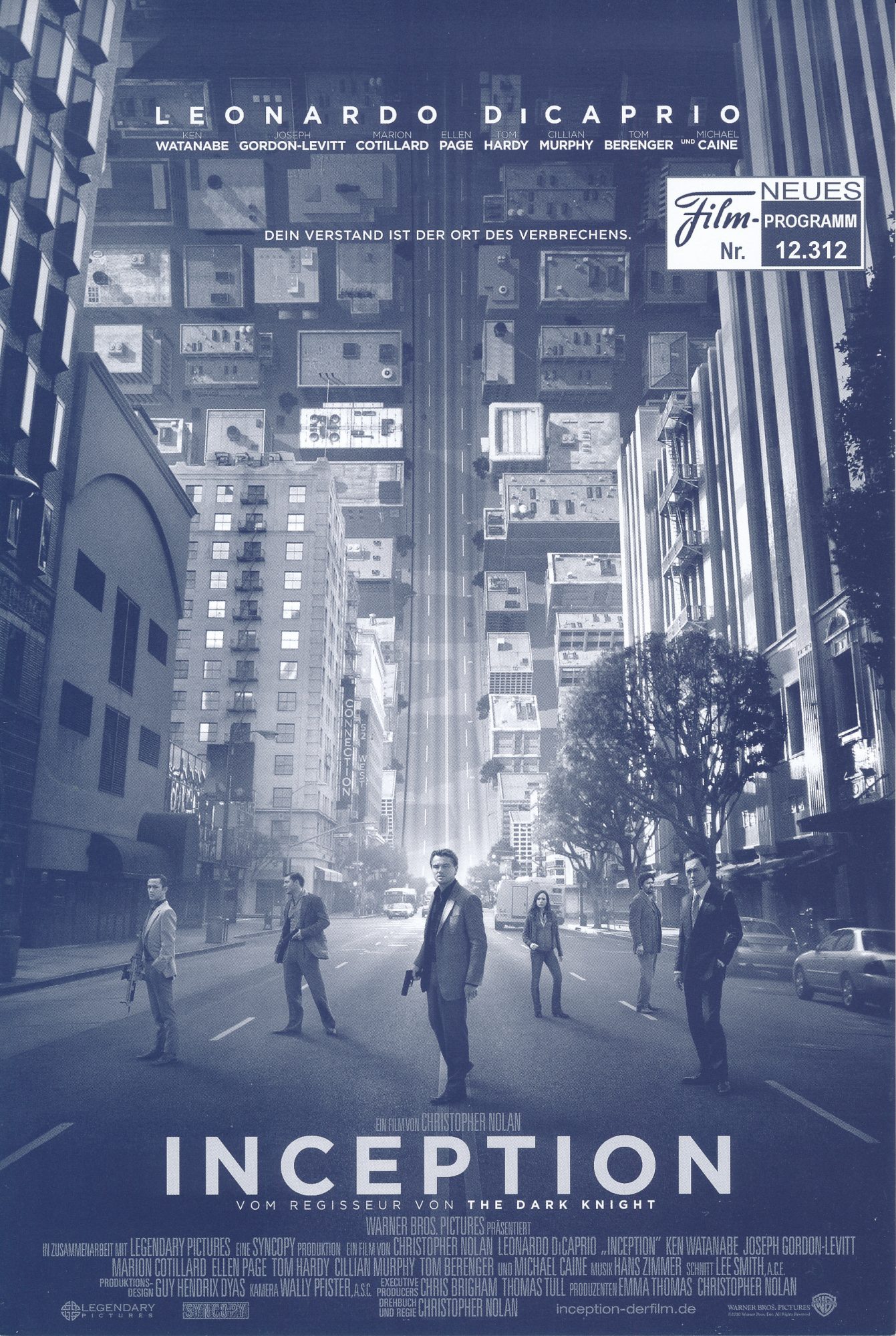 12312: Inception ( Christopher Nolan ) Leonardo DiCaprio, Joseph Gordon-Levitt, Ellen Page, Tom Hardy, Ken Watanabe, Dileep Rao, Cillian Murphy, Tom Berenger, Marion Cotillard, Pete Postlethwaite, Michael Caine, Lukas Haas