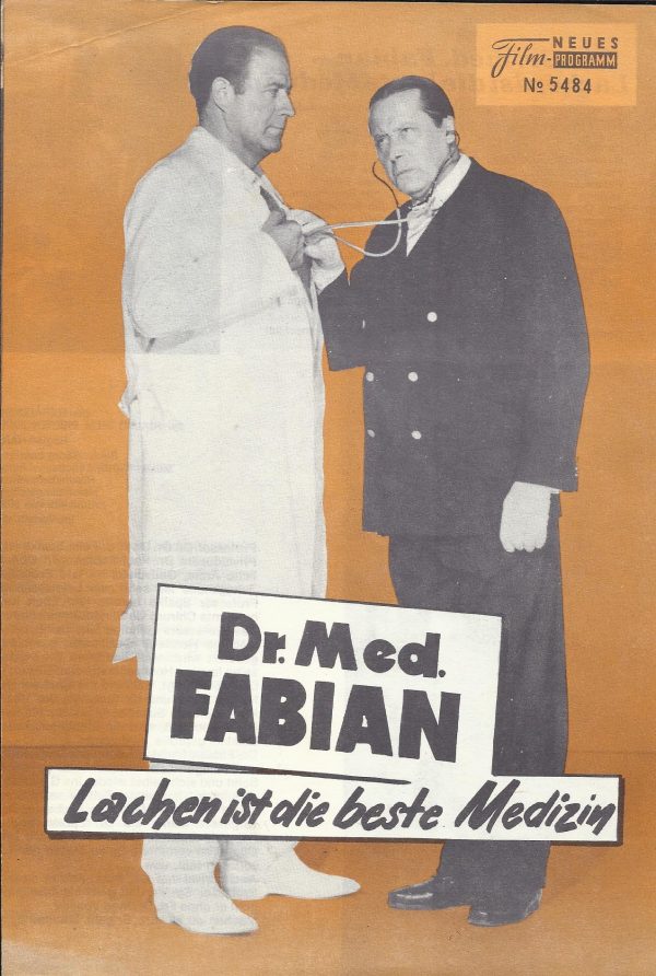 5484: Dr. Med. Fabian Lachen ist die beste Medizin ( Gelb ) ( Harald Reinl ) Maria Perschy, Hans Joachim Kulenkampff, Martin Held, Gisela Uhlen, Ingrid van Bergen, Elisabeth Flickenschildt,