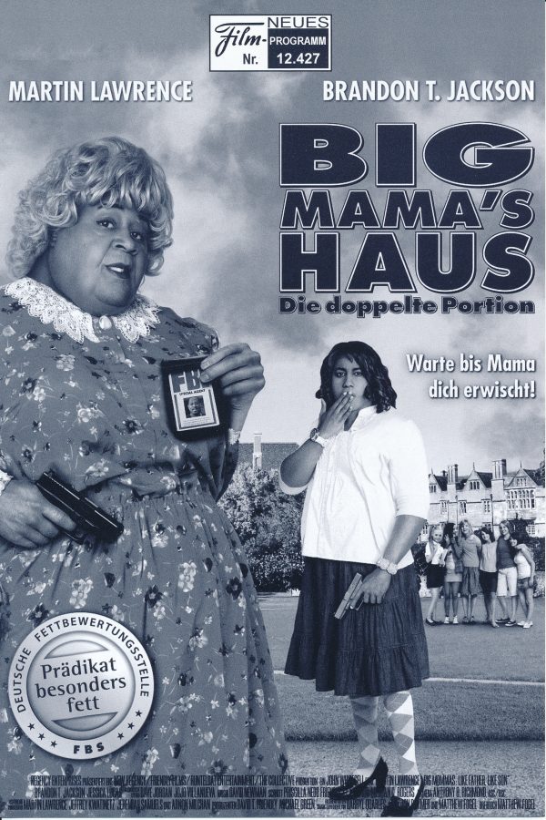 12427: Big Mama´s haus - Die doppelte Portion ( John Whitesell ) Martin Lawrence, Brandon T. Jackson, Jessica Lucas, Michelle Ang, Portia Doubleday, Emily Rios, Any Ortiz, Henri Lubatti, Lorenzo Pisoni, Tony Currain
