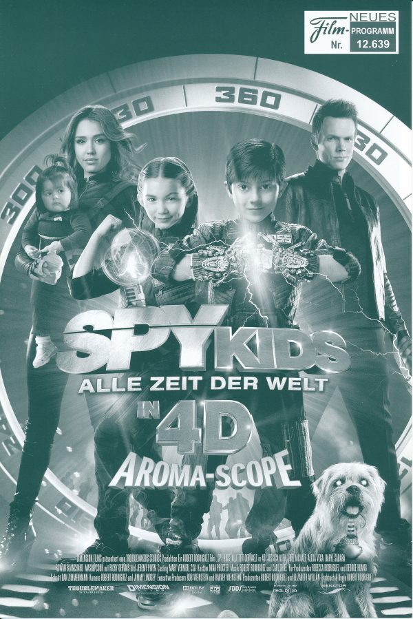 12639: Spy Kids 4D - Alle Zeit der Welt ( Robert Rodriguez ) Jessica Alba, Joel McHale, Rowan Blanchard, Mason Cook, Jeremy Piven, Alexa Vega, Daryl Sabara, Antonio Banderas, Danny Trejo, Belle Solorzano, Genny Solorzano, Ricky Gervais