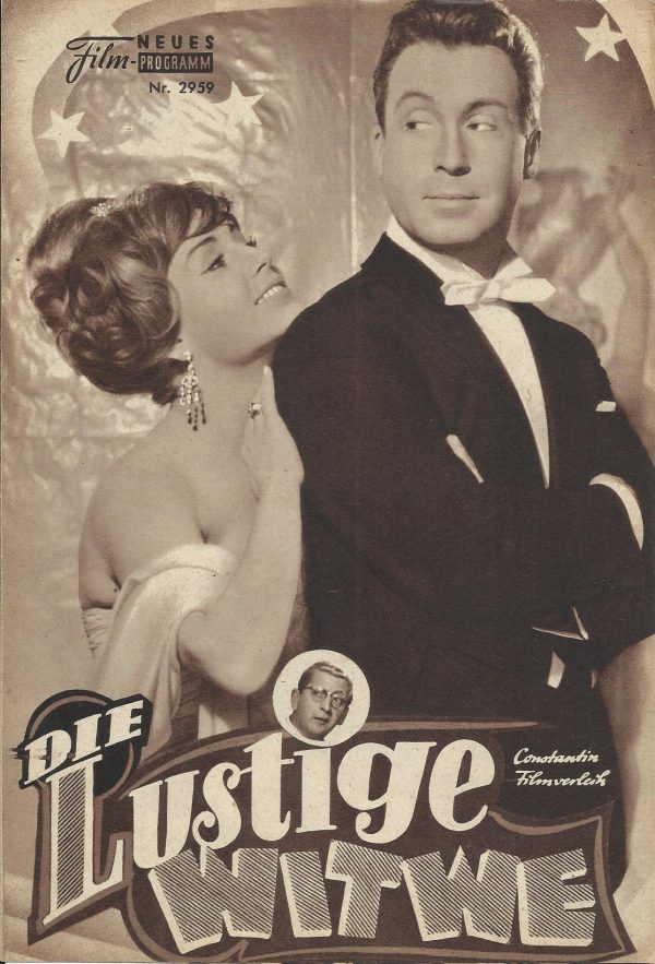2959: Die lustige Witwe (Franz Lehar) ( braun ) Peter Alexander, Gunther Philipp, Karin Hühner, Maurice Teynac, Geneviere Cluny, Dario Moreno, Germaine Montere, Peter Zechner, Ernst Waldbrunn, Harald Maresch, Herbert Kersten, Helmut Lez, Elisabeth Stiepl,