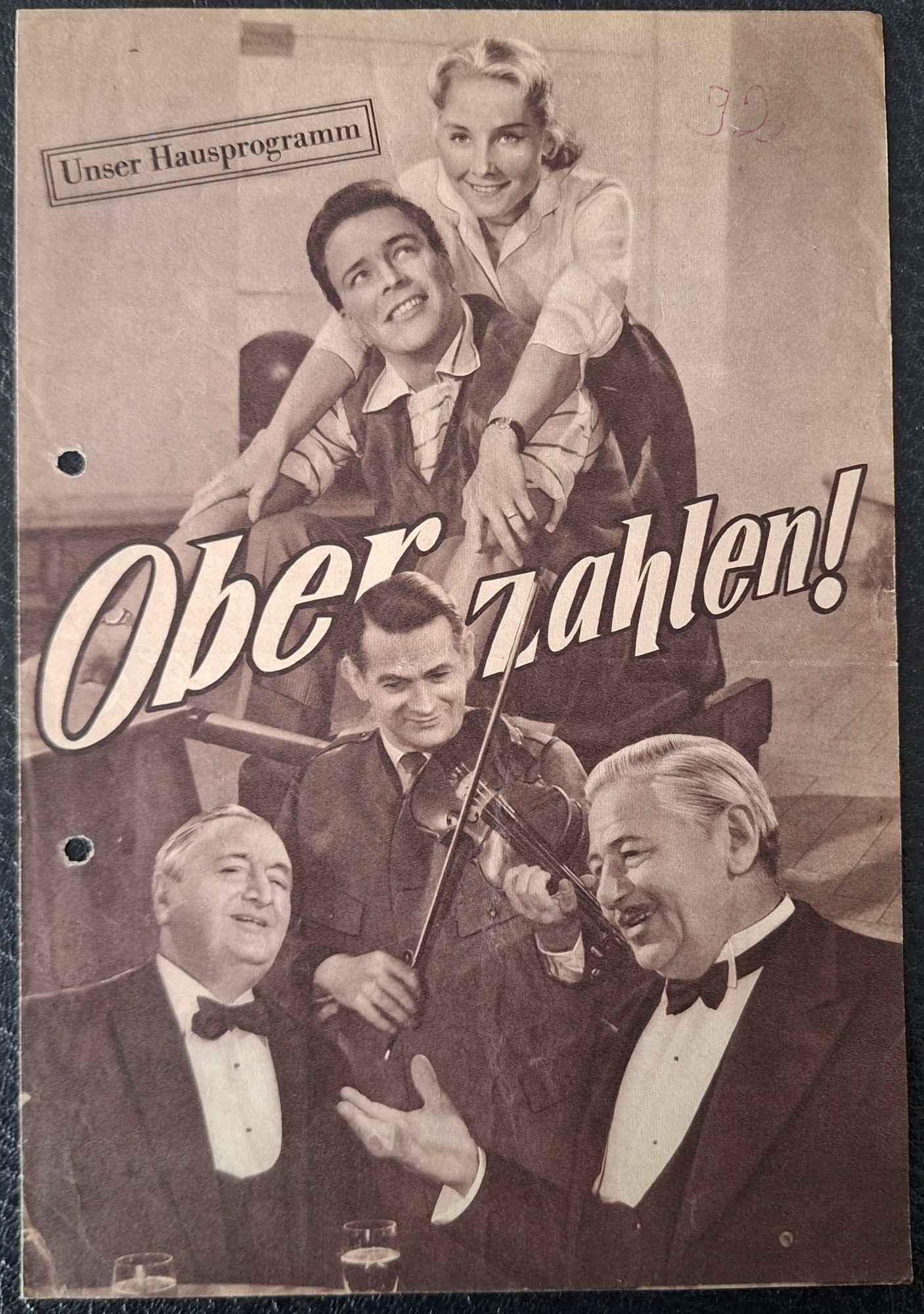 HP: Ober, zahlen! (E.W. Emo) Hans Moser, Paul Hörbiger, Rudolf Carl, Mady Rahl, Lucie Englisch, Michael Cramer, Sabine Hahn, Wolfgang Jansen, Fritz Muliar, Karin Himboldt, Herta Konrad, Lotte Ledl, Perter Gerhard, Franz Böheim