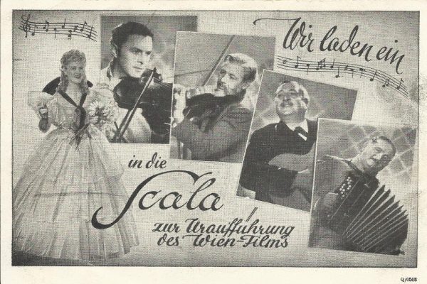 Schrammeln (Geza v. Bolvary) ( Premieren Einladung ) Paul Hörbiger, Hans Holt, Marte Harell, Hans Moser, Fritz Imhoff, Paula Pfluger, Inge Egger, Robert Lindner,