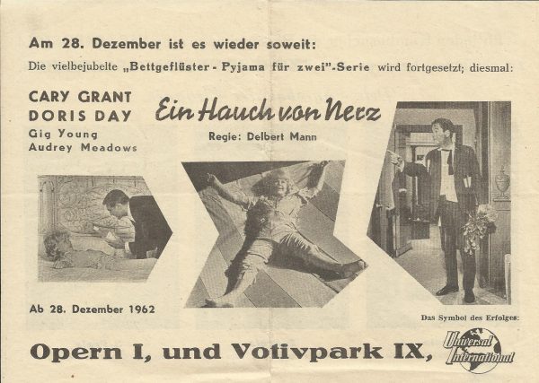 Ein Hauch von Nerz (That Touch of Mink) (Delbert Mann) ( Werbeflyer ) Cary Grant, Doris Day, Gig Young, Audrey Meadows, Alan Hewitt, John Astin, Willard Sage, Laurie Mitchell