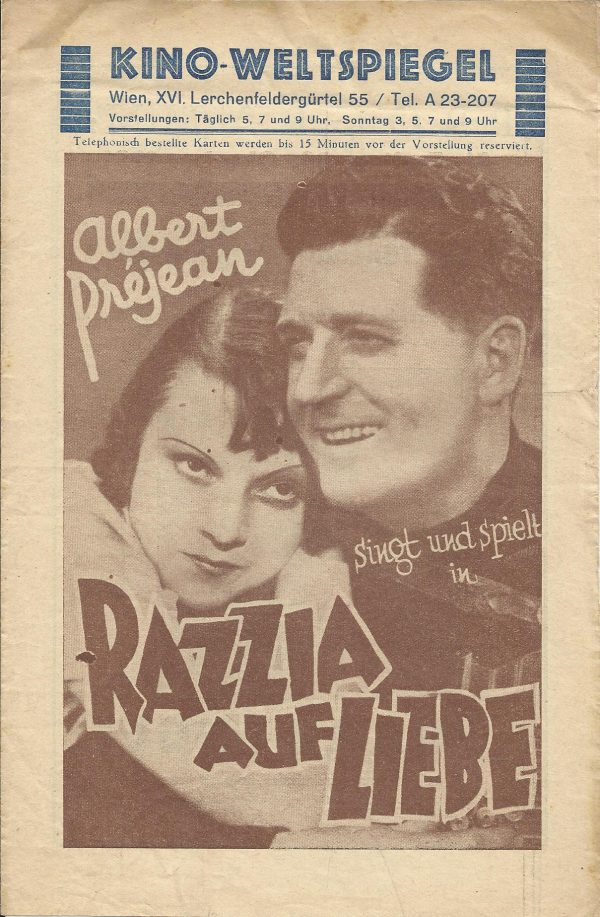 Razzia auf Liebe ( Weltspiegel Wien XVI. Sonderprogramm ) Annabella, Albert Prejean, Lucien Baroux, Edith Mere, Constant Remy, Lerner,