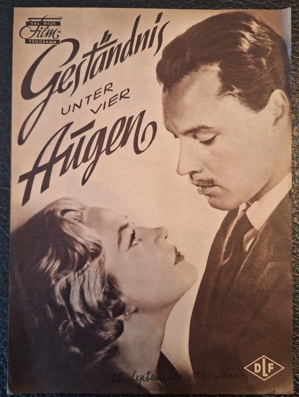 Geständnis unter vier Augen ( Answald Krüger ) Hildegard Knef, Carl Raddatz, Ivan Desny, Werner Hinz, Franz Schafheitlin, Ursula Grabley, Hans Christian Blech,